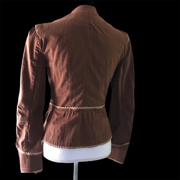Fitted Military-style Jacket cream crochet trim - Picture 3 of 3